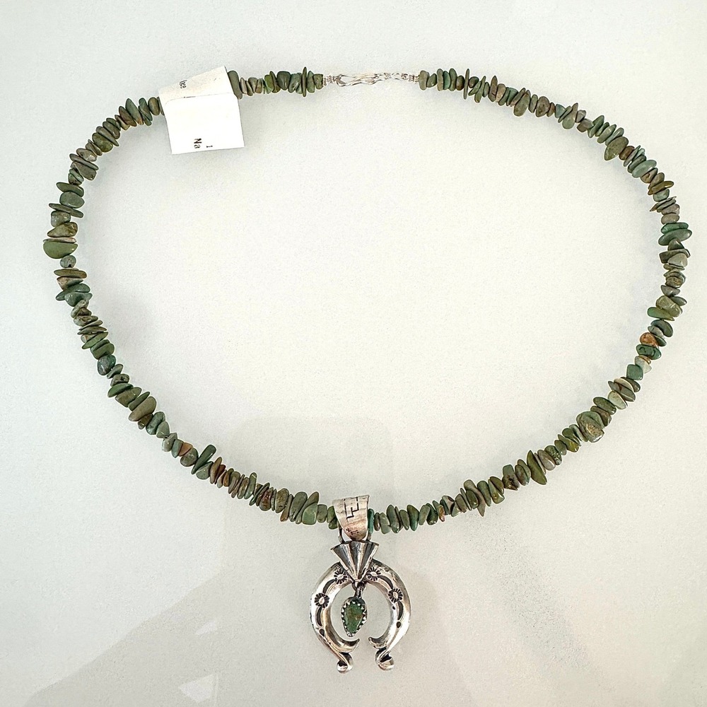 Navajo Naja Necklace Turquoise 17in Sterling Native American Layering Louise Joe - Picture 11 of 11